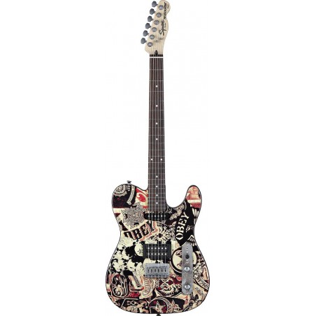FENDER SQUIER OBEY GRAPHIC TELECASTER HS RW COLLAGE
