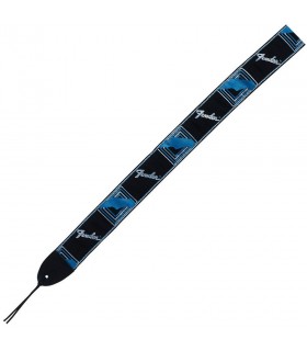 FENDER 2" MONOGRAMMED BLACK/LIGHT GREY/MEDIUM BLUE STRAP