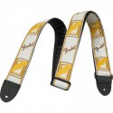 FENDER 2" MONOGRAMMED WHITE/BROWN/YELLOW STRAP