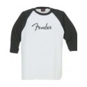 FENDER BASEBALL TEE, WHT/BLK, L