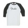 FENDER BASEBALL TEE, WHT/BLK, M
